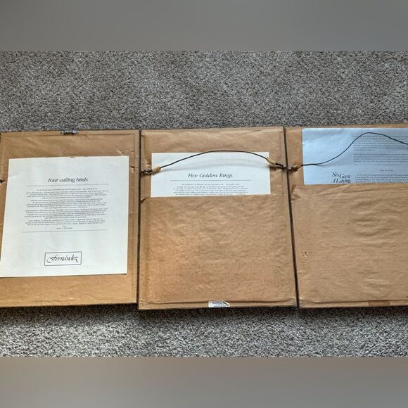 Rare Find Fernandez The 12 Days of Christmas Series Matted Framed Prints - Picture 6 of 13